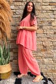 Lina Linen Blend Smock Over Shirt Washed Watermelon